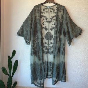 Beautiful sage colored sheer kimono Size S/M